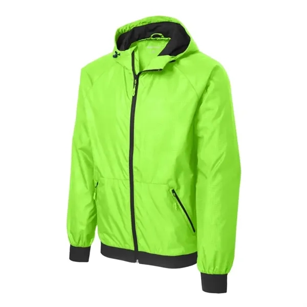 Sport-Tek Embossed Hooded Wind Jacket. - Sport-Tek Embossed Hooded Wind Jacket. - Image 4 of 6