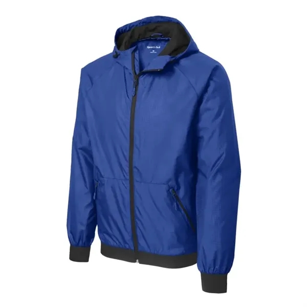 Sport-Tek Embossed Hooded Wind Jacket. - Sport-Tek Embossed Hooded Wind Jacket. - Image 6 of 6