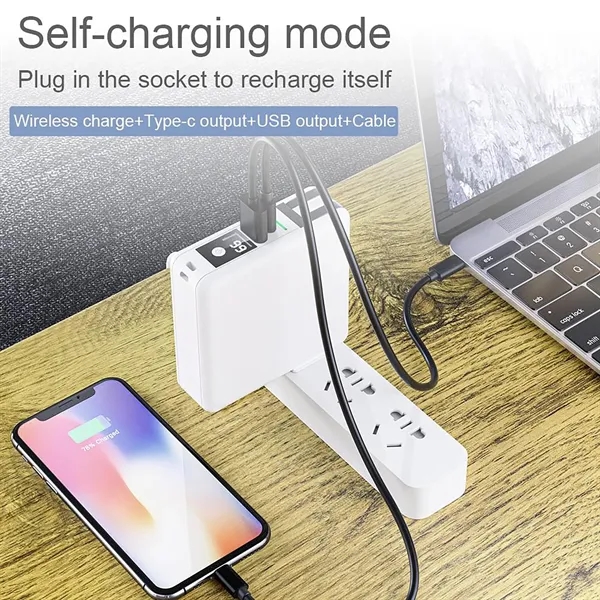 Portable Charger with Wall Plug & Power Bank with Wireless - Portable Charger with Wall Plug & Power Bank with Wireless - Image 4 of 5