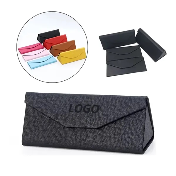 Custom PU Leather Magnetic Folding Sunglasses Case - Custom PU Leather Magnetic Folding Sunglasses Case - Image 0 of 3