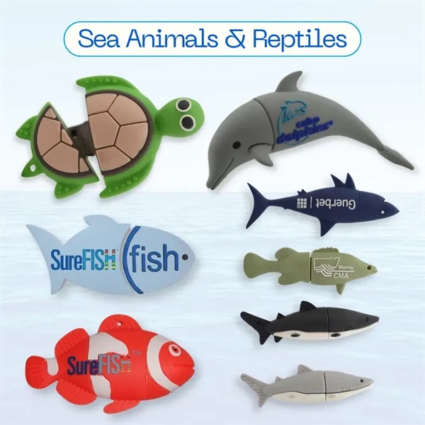 Custom Reptile & Sea Animal-Themed USB Drives - Custom Reptile & Sea Animal-Themed USB Drives - Image 0 of 7