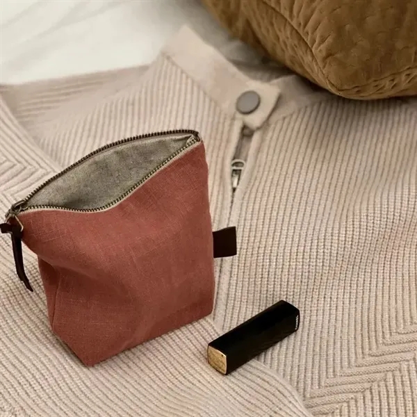 Large Size Zipper Canvas Cosmetic Pouch - Large Size Zipper Canvas Cosmetic Pouch - Image 3 of 6