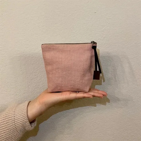 Large Size Zipper Canvas Cosmetic Pouch - Large Size Zipper Canvas Cosmetic Pouch - Image 5 of 6