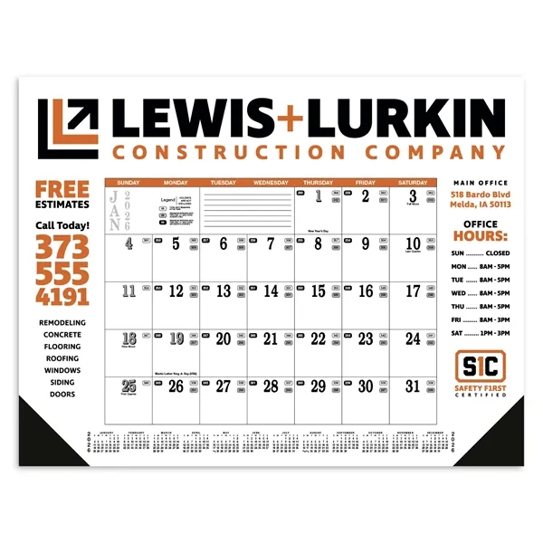 Contractor's Desk Pad Calendar - Contractor's Desk Pad Calendar - Image 0 of 0