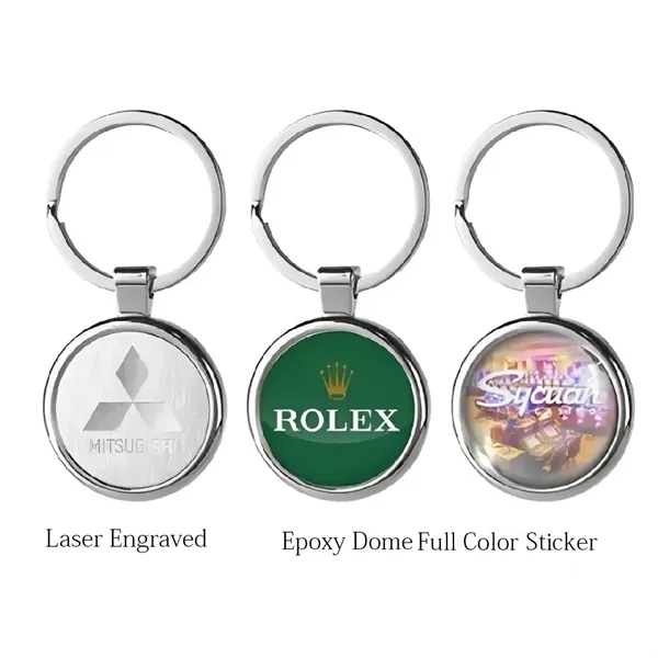 Round Satin Metal Keychain - Round Satin Metal Keychain - Image 2 of 3