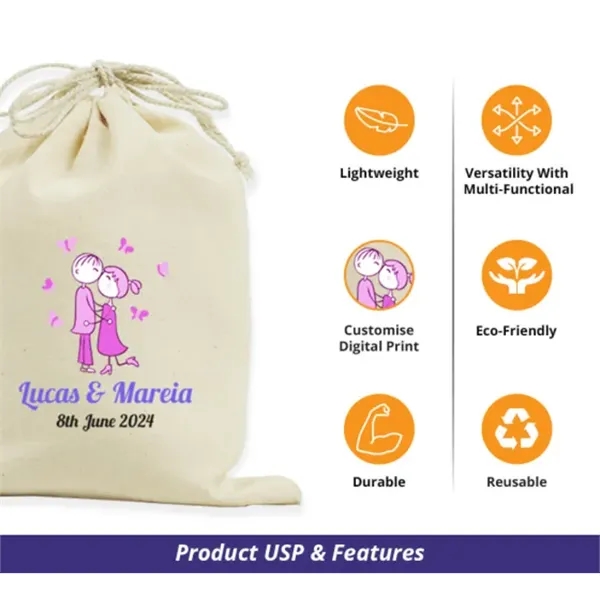 Canvas Drawstring Bags - Printed (Front Only) - Canvas Drawstring Bags - Printed (Front Only) - Image 4 of 5
