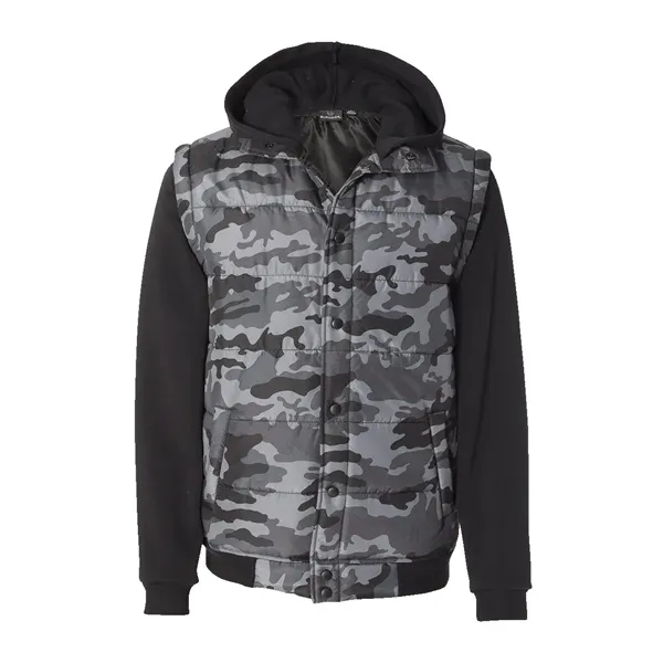 Burnside Men's Nylon Vest with Fleece Sleeves - Burnside Men's Nylon Vest with Fleece Sleeves - Image 0 of 3