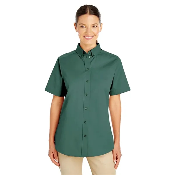 Harriton Women's Foundation Cotton Short Sleeve Twill Dre... - Harriton Women's Foundation Cotton Short Sleeve Twill Dre... - Image 0 of 3