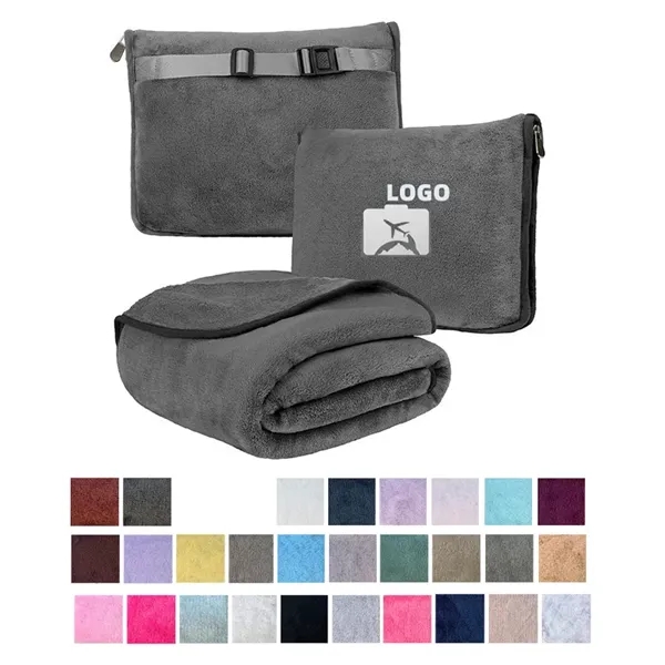 2 in 1 Portable Travel Blanket with Carabiner - 2 in 1 Portable Travel Blanket with Carabiner - Image 0 of 5