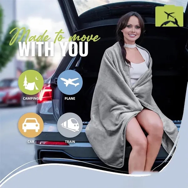 2 in 1 Portable Travel Blanket with Carabiner - 2 in 1 Portable Travel Blanket with Carabiner - Image 4 of 5