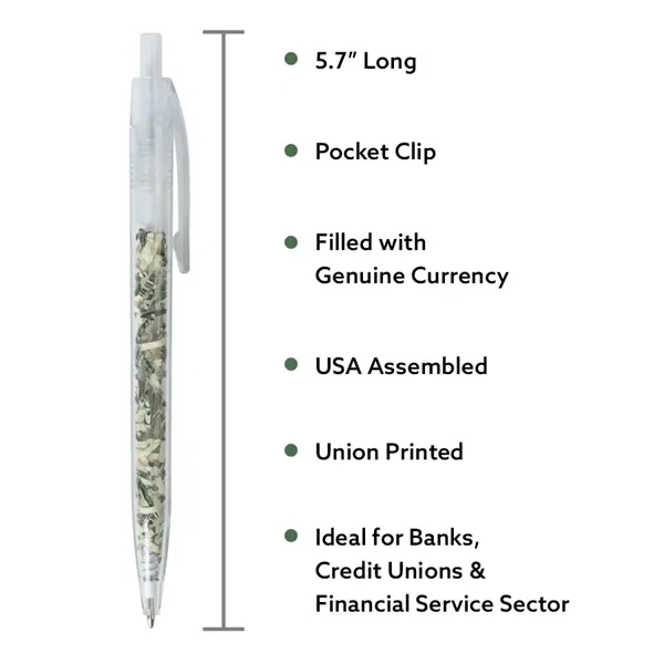 US Currency Filled Translucent Clicker - Money Pens - US Currency Filled Translucent Clicker - Money Pens - Image 2 of 3