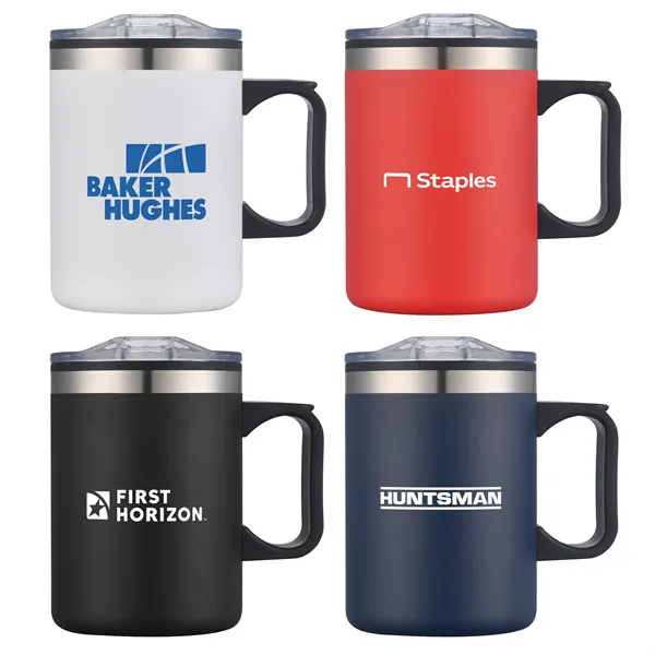 14oz. Double Wall SS / PP Campfire Mug with Clear Lid - 14oz. Double Wall SS / PP Campfire Mug with Clear Lid - Image 0 of 12