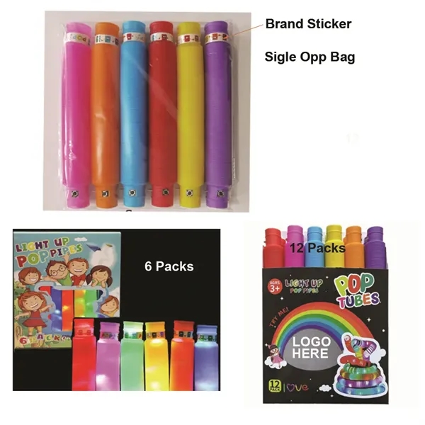 LED Light up Sensory Pop Tube Toy - LED Light up Sensory Pop Tube Toy - Image 5 of 5