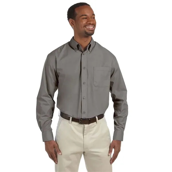 Harriton Men's Essential Poplin - Harriton Men's Essential Poplin - Image 4 of 11
