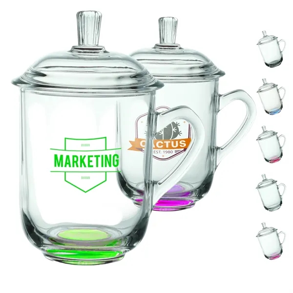 13 oz. Glass Coffee Mugs with Lids - 13 oz. Glass Coffee Mugs with Lids - Image 0 of 7