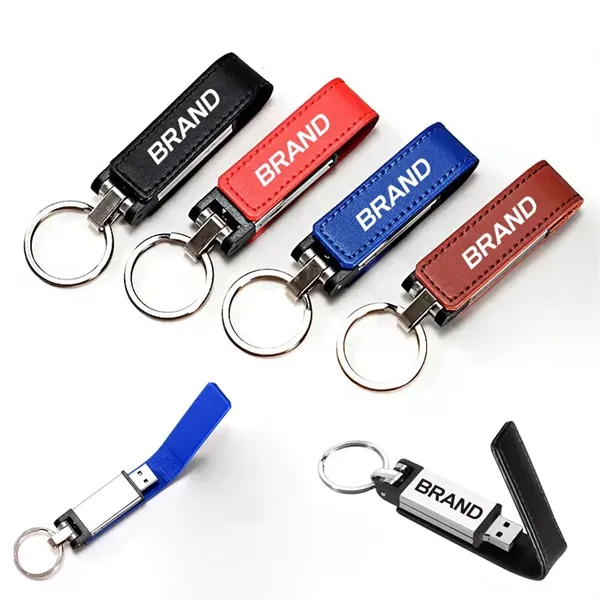 Swivel Leather Cover USB Flash Drive - Swivel Leather Cover USB Flash Drive - Image 0 of 4