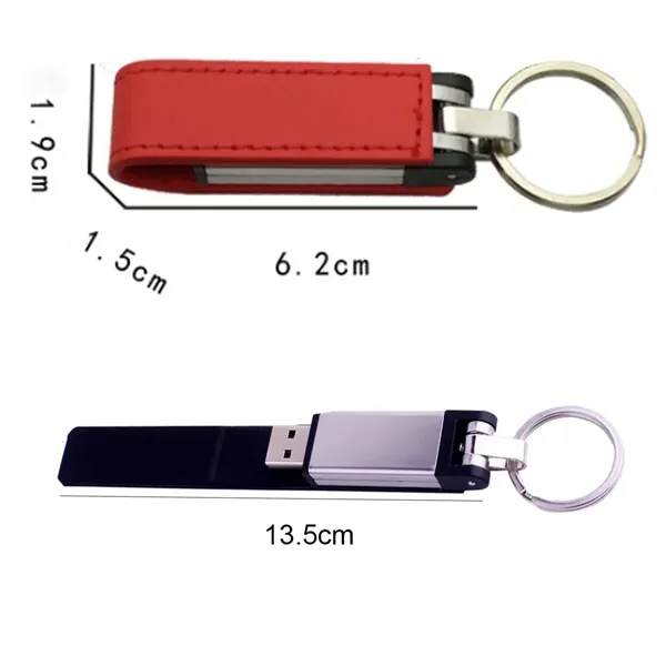 Swivel Leather Cover USB Flash Drive - Swivel Leather Cover USB Flash Drive - Image 1 of 4
