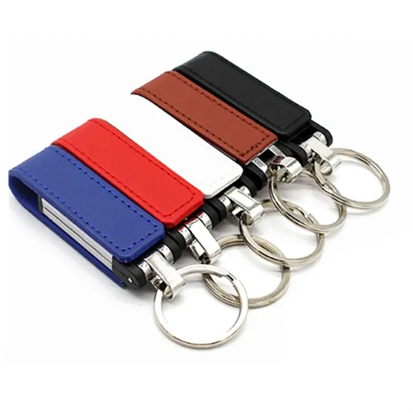 Swivel Leather Cover USB Flash Drive - Swivel Leather Cover USB Flash Drive - Image 2 of 4