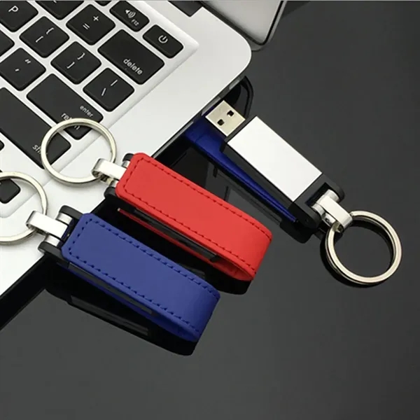 Swivel Leather Cover USB Flash Drive - Swivel Leather Cover USB Flash Drive - Image 3 of 4