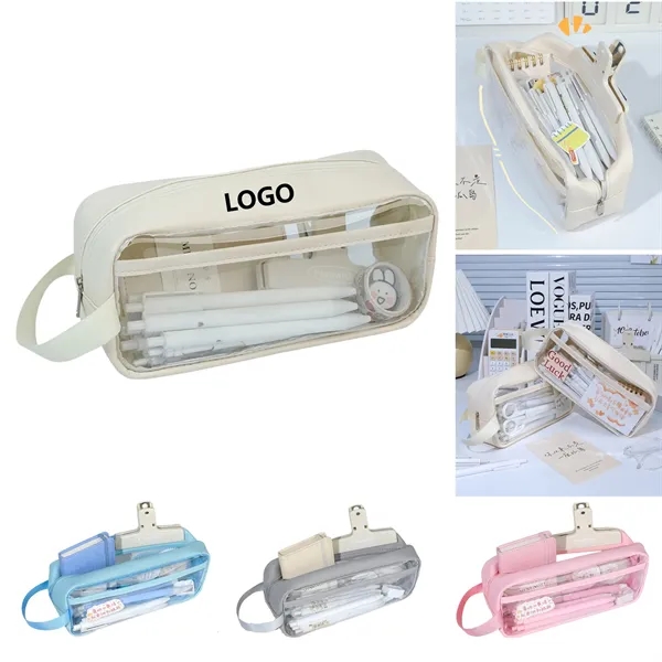 See-through large pencil case for school supplies - See-through large pencil case for school supplies - Image 0 of 6