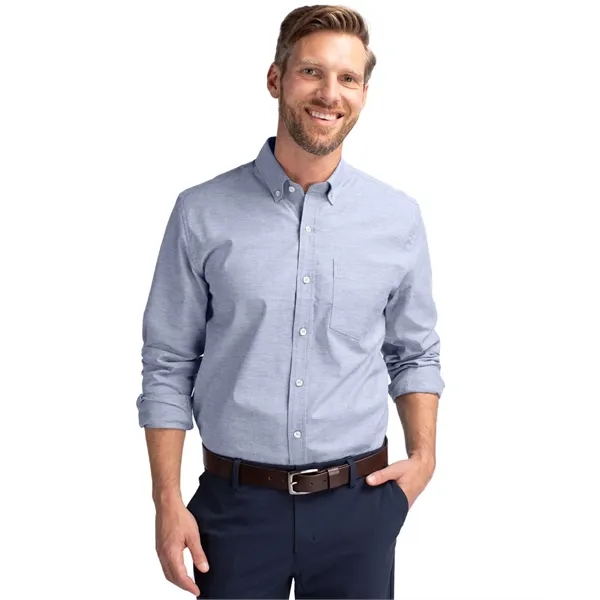 Cutter & Buck Stretch Oxford Mens Long Sleeve Dress Shirt - Cutter & Buck Stretch Oxford Mens Long Sleeve Dress Shirt - Image 6 of 7