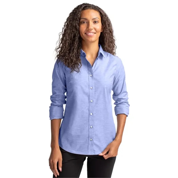 Cutter & Buck Stretch Oxford Womens Long Sleeve Dress Shirt - Cutter & Buck Stretch Oxford Womens Long Sleeve Dress Shirt - Image 6 of 7