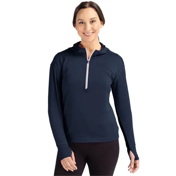Cutter & Buck Daybreak Eco Recycled Womens Half Zip Hoodie - Cutter & Buck Daybreak Eco Recycled Womens Half Zip Hoodie - Image 10 of 13