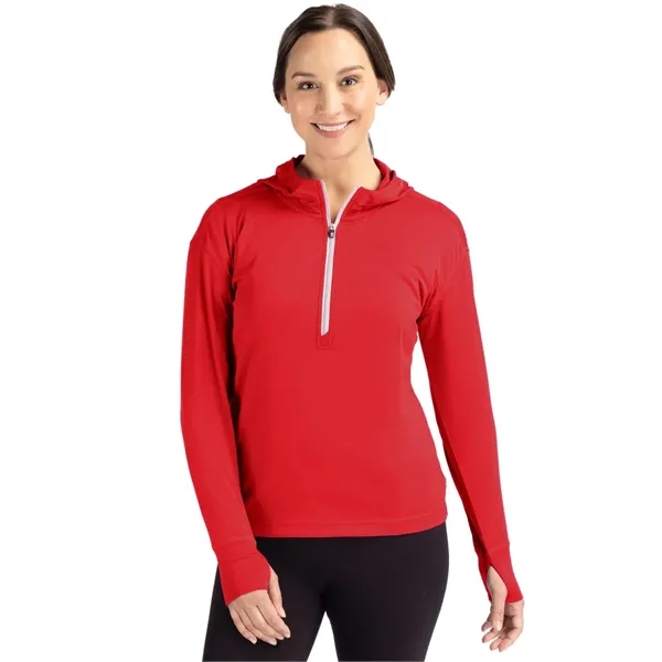 Cutter & Buck Daybreak Eco Recycled Womens Half Zip Hoodie - Cutter & Buck Daybreak Eco Recycled Womens Half Zip Hoodie - Image 11 of 13