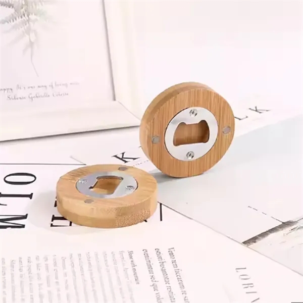 Eco Friendly Bamboo Magnetic Bottle Opener for Refrigerator - Eco Friendly Bamboo Magnetic Bottle Opener for Refrigerator - Image 3 of 3