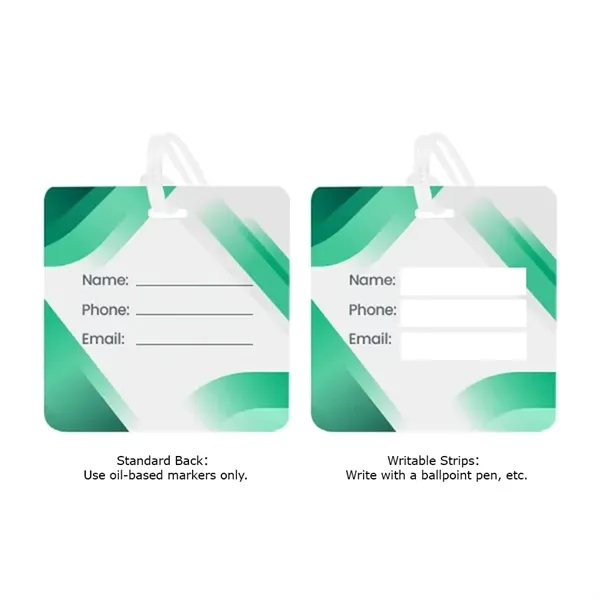 Full Color Square Plastic Luggage Tags With Strap - Full Color Square Plastic Luggage Tags With Strap - Image 3 of 7