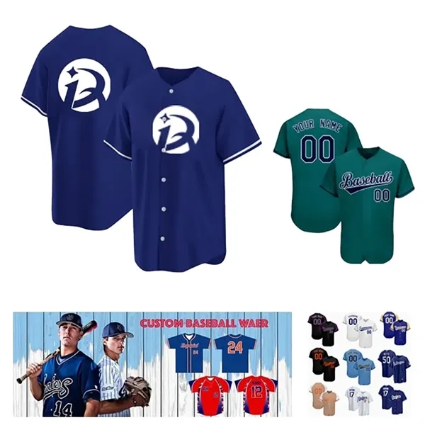 Breathable Button-Down Baseball Jersey - Breathable Button-Down Baseball Jersey - Image 0 of 8
