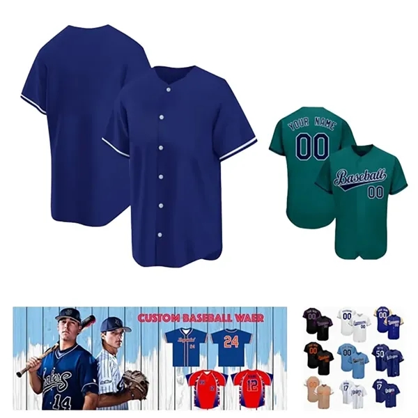 Breathable Button-Down Baseball Jersey - Breathable Button-Down Baseball Jersey - Image 1 of 8