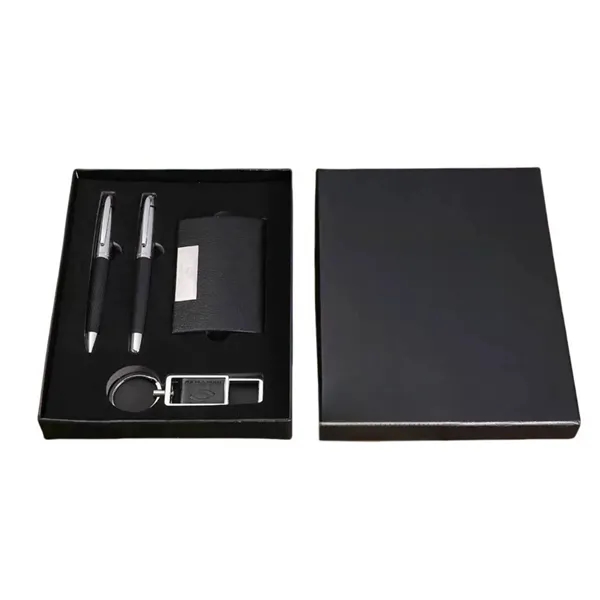 Luxury Office 4-Piece Gift Set Card Holder, 2 Pens, Keychain - Luxury Office 4-Piece Gift Set Card Holder, 2 Pens, Keychain - Image 1 of 2