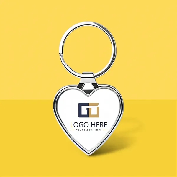 Heart Shape Stainless Steel Keychain With Photo