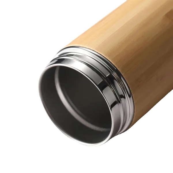Custom Drinkware Insulated Water Bottle Bamboo Tumbler - Custom Drinkware Insulated Water Bottle Bamboo Tumbler - Image 2 of 8