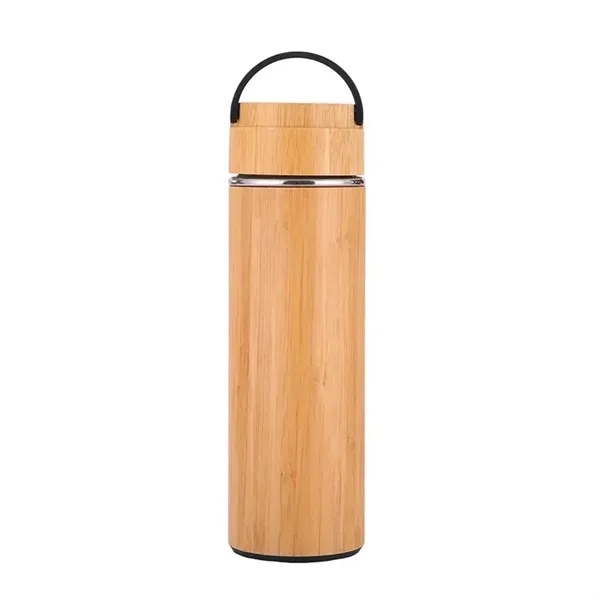 Custom Drinkware Insulated Water Bottle Bamboo Tumbler - Custom Drinkware Insulated Water Bottle Bamboo Tumbler - Image 3 of 8