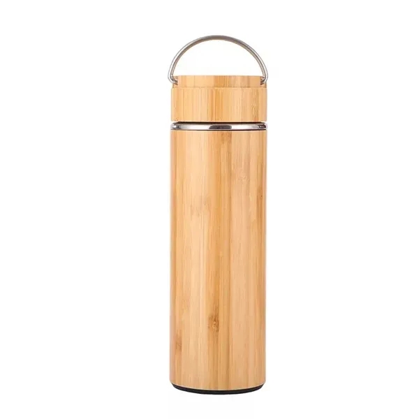 Custom Drinkware Insulated Water Bottle Bamboo Tumbler - Custom Drinkware Insulated Water Bottle Bamboo Tumbler - Image 4 of 8