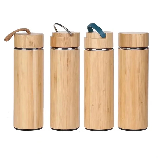 Custom Drinkware Insulated Water Bottle Bamboo Tumbler - Custom Drinkware Insulated Water Bottle Bamboo Tumbler - Image 8 of 8