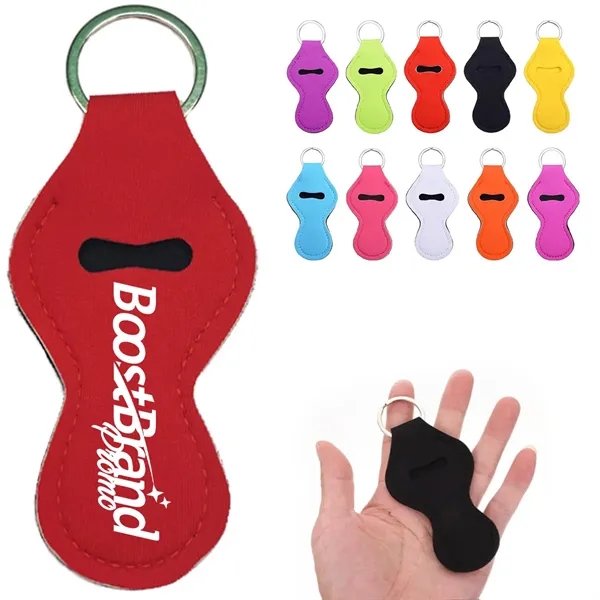 Neoprene Keychain Holder for Lip Balm & Hand Sanitizer - Neoprene Keychain Holder for Lip Balm & Hand Sanitizer - Image 0 of 4
