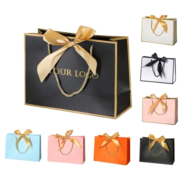 Paper Gift Bag With Bow - Paper Gift Bag With Bow - Image 0 of 2