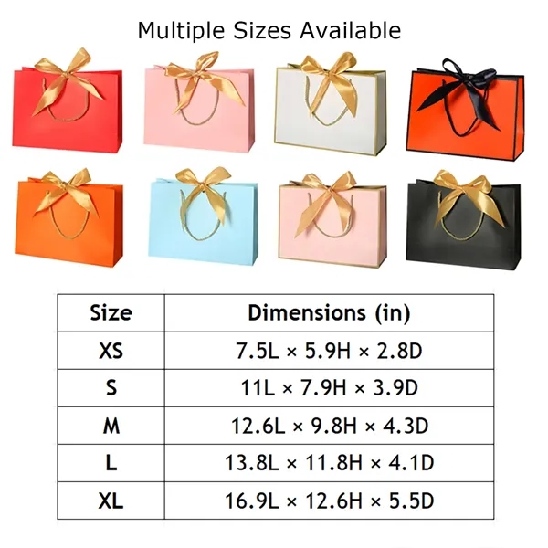 Paper Gift Bag With Bow - Paper Gift Bag With Bow - Image 2 of 2