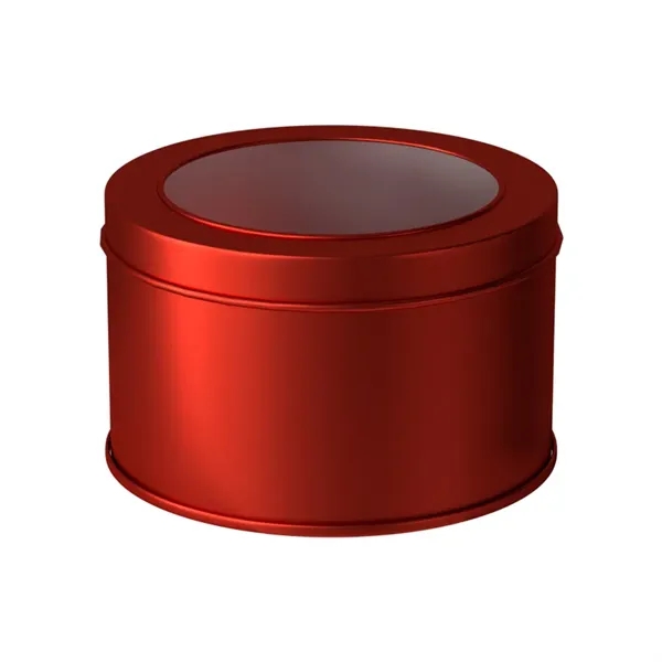 Round Tinplate Box with Window - Round Tinplate Box with Window - Image 3 of 6