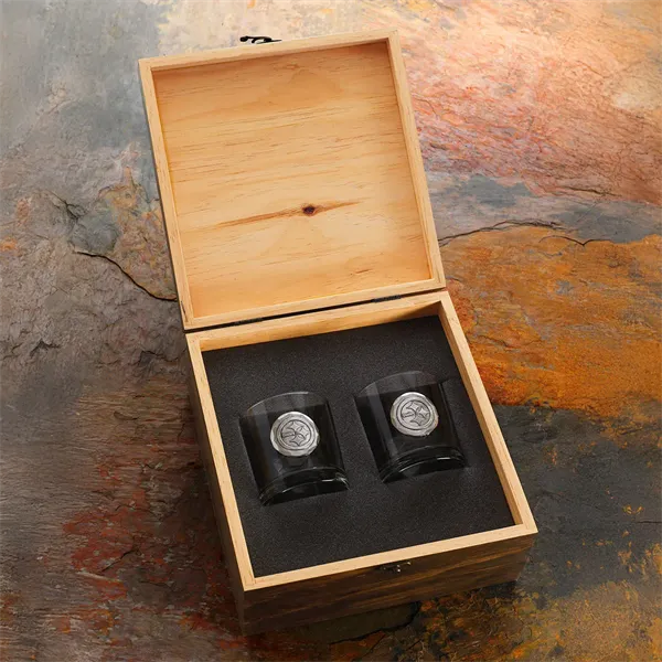 Manhattan 2-Piece Rocks Glass Set in Engraved Box - Manhattan 2-Piece Rocks Glass Set in Engraved Box - Image 0 of 1