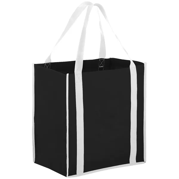 Heavy Duty Two-Tone Non-Woven Tote Bag w/ Gusset 12"x13"x8"