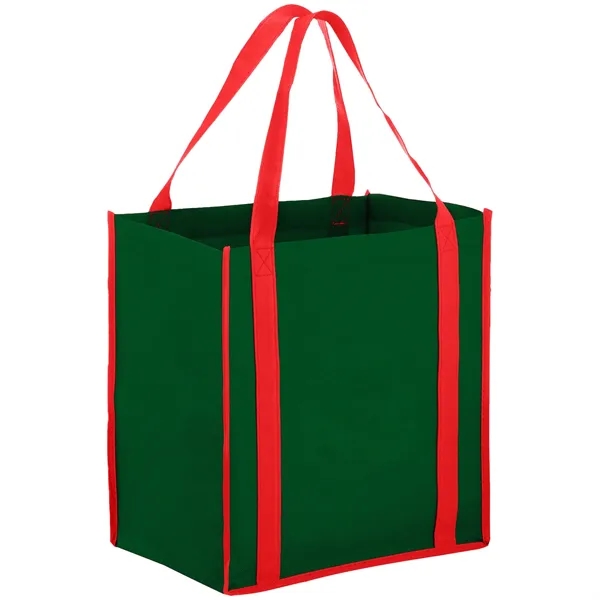 Heavy Duty Two-Tone Non-Woven Tote Bag w/ Gusset 12"x13"x8"