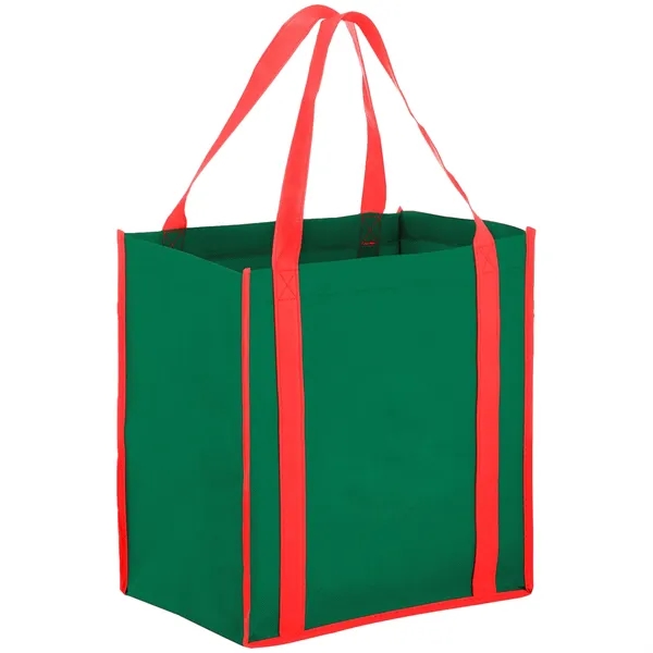 Heavy Duty Two-Tone Non-Woven Tote Bag w/ Gusset 12"x13"x8"
