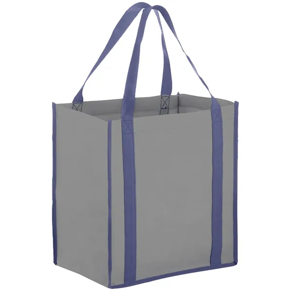 Heavy Duty Two-Tone Non-Woven Tote Bag w/ Gusset 12"x13"x8"