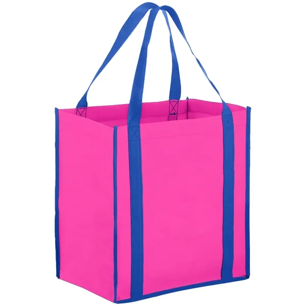 Heavy Duty Two-Tone Non-Woven Tote Bag w/ Gusset 12"x13"x8"