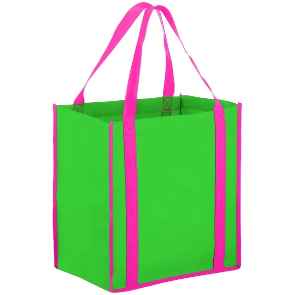 Heavy Duty Two-Tone Non-Woven Tote Bag w/ Gusset 12"x13"x8"