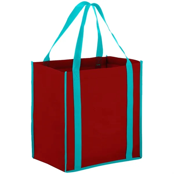 Heavy Duty Two-Tone Non-Woven Tote Bag w/ Gusset 12"x13"x8"